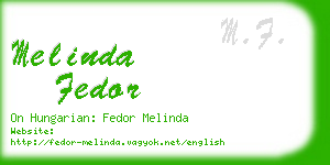 melinda fedor business card